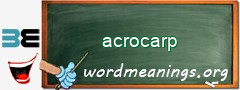 WordMeaning blackboard for acrocarp